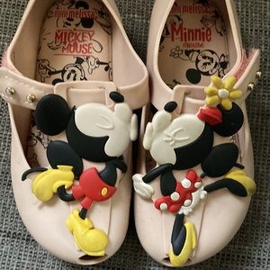 Mini Melissa Mickey Mouse Minnie Mouse Kissing Valentines Mary Janes 9 Pink
